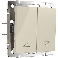 Выключатель жалюзи без фиксации без рамки Werkel 2-кл. слоновая кость глянцевый картинка